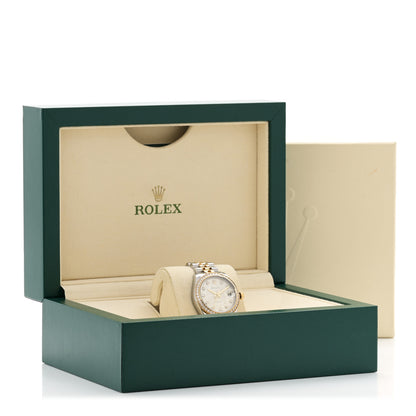 Rolex Stainless Steel 18K Yellow Gold Diamond Bezel 31mm Oyster Perpetual Datejust Watch Silver Jubilee 178383 5 of 5