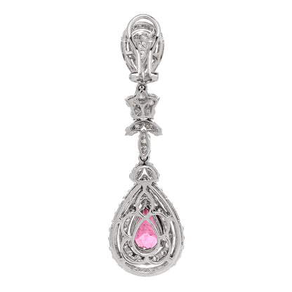 Parker & West by FASHIONPHILE 14K White Gold Diamond 4.40ctw Rubellite Pear Cut Drop Earrings 3 of 5