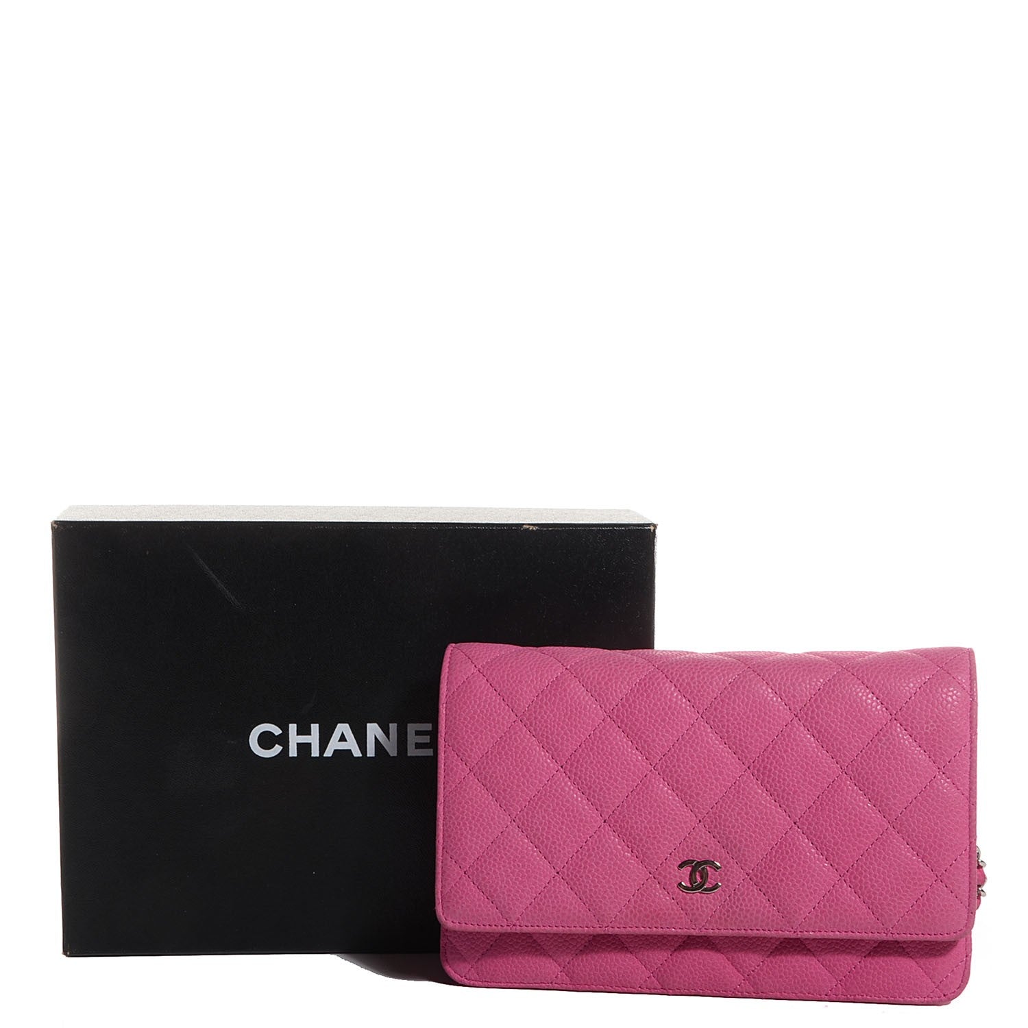 Chanel Iridescent Caviar Quilted Wallet on Chain WOC Pink 8 of 9