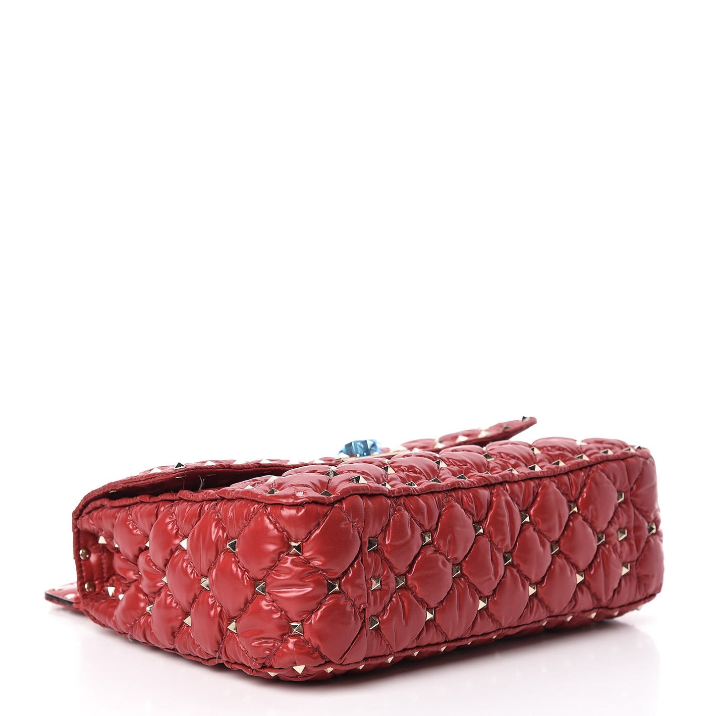 Nylon Moncler Quilted Medium Rockstud Spike Shoulder Bag Rosso Valentino