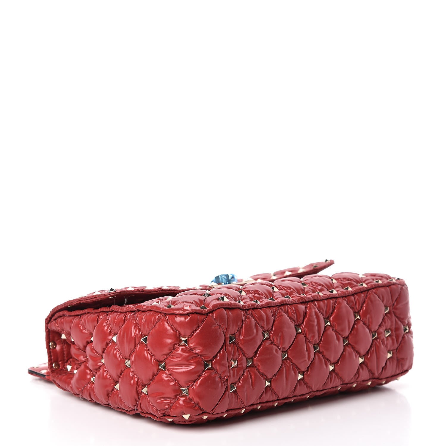 Valentino Garavani Nylon Moncler Quilted Medium Rockstud Spike Shoulder Bag Rosso Valentino 4 of 11
