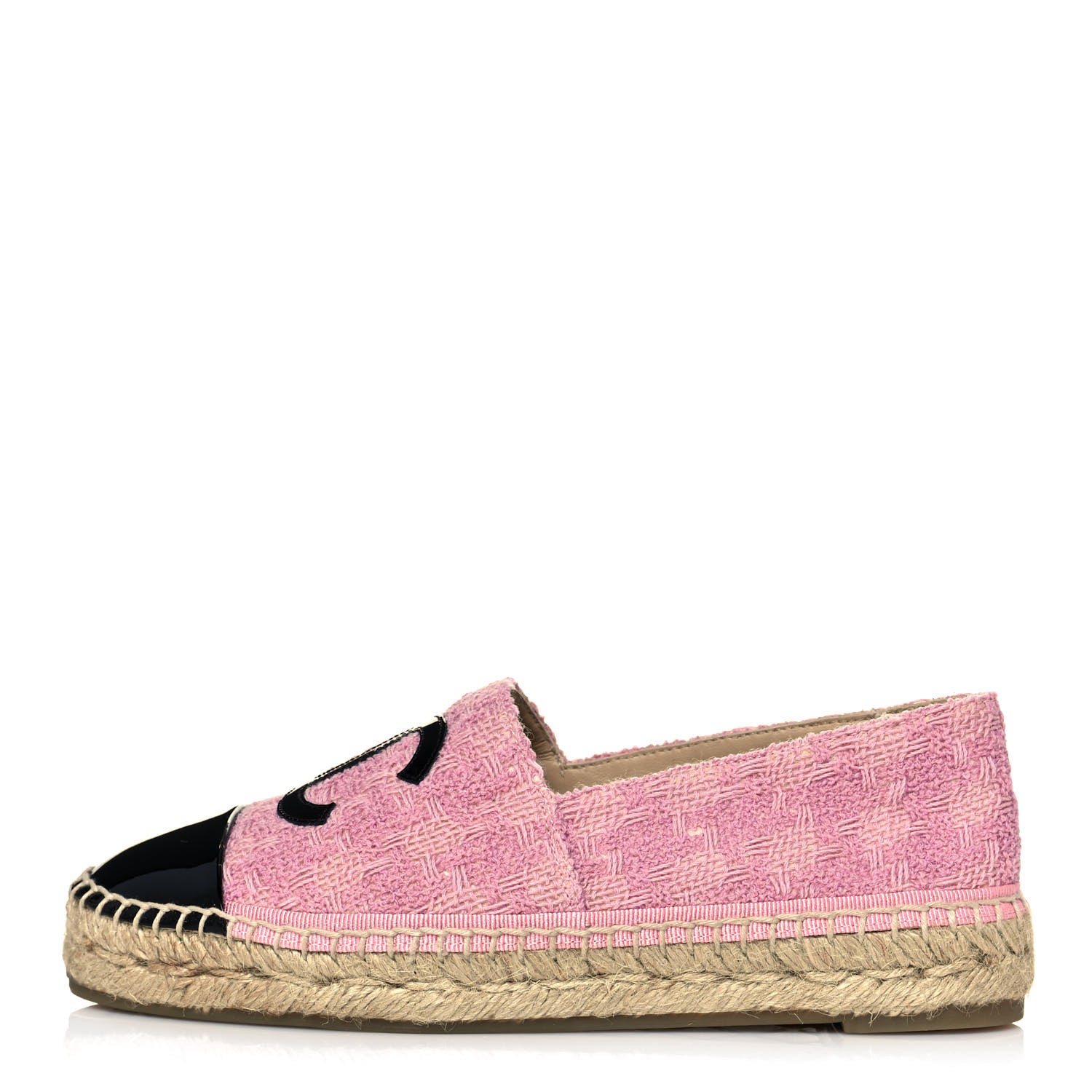 Chanel Linen CC Espadrilles 36 Pink Black 1 of 9