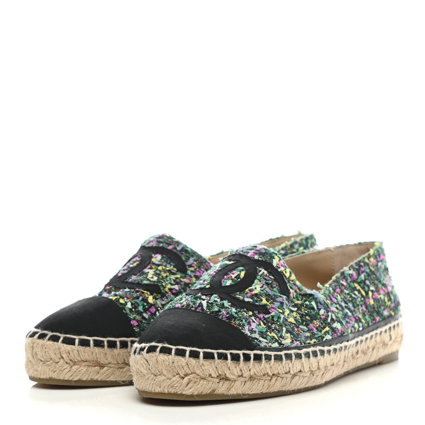 Tweed CC Espadrilles 38 Turquoise Multicolor