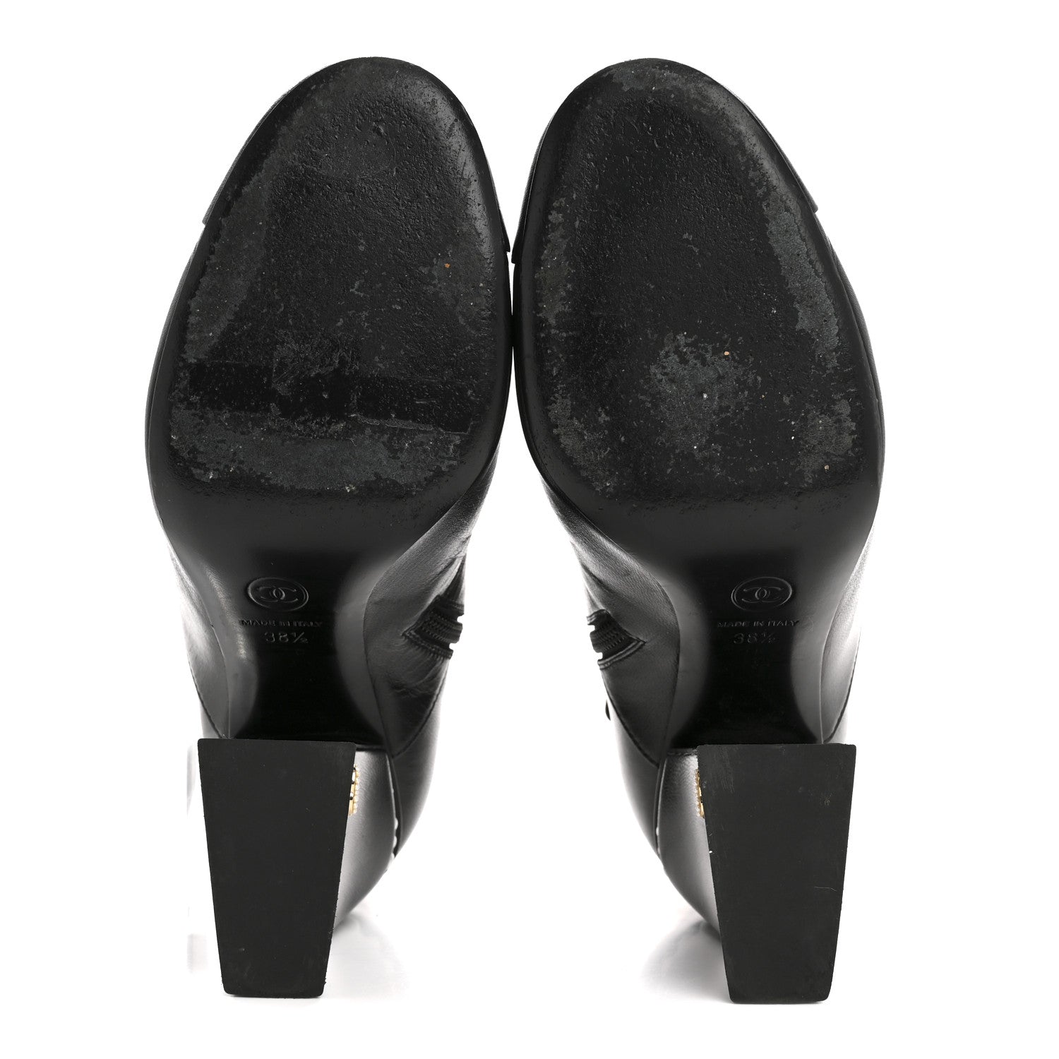 Chanel Goatskin Pearl Cap Toe Boots 38.5 Black 6 of 10