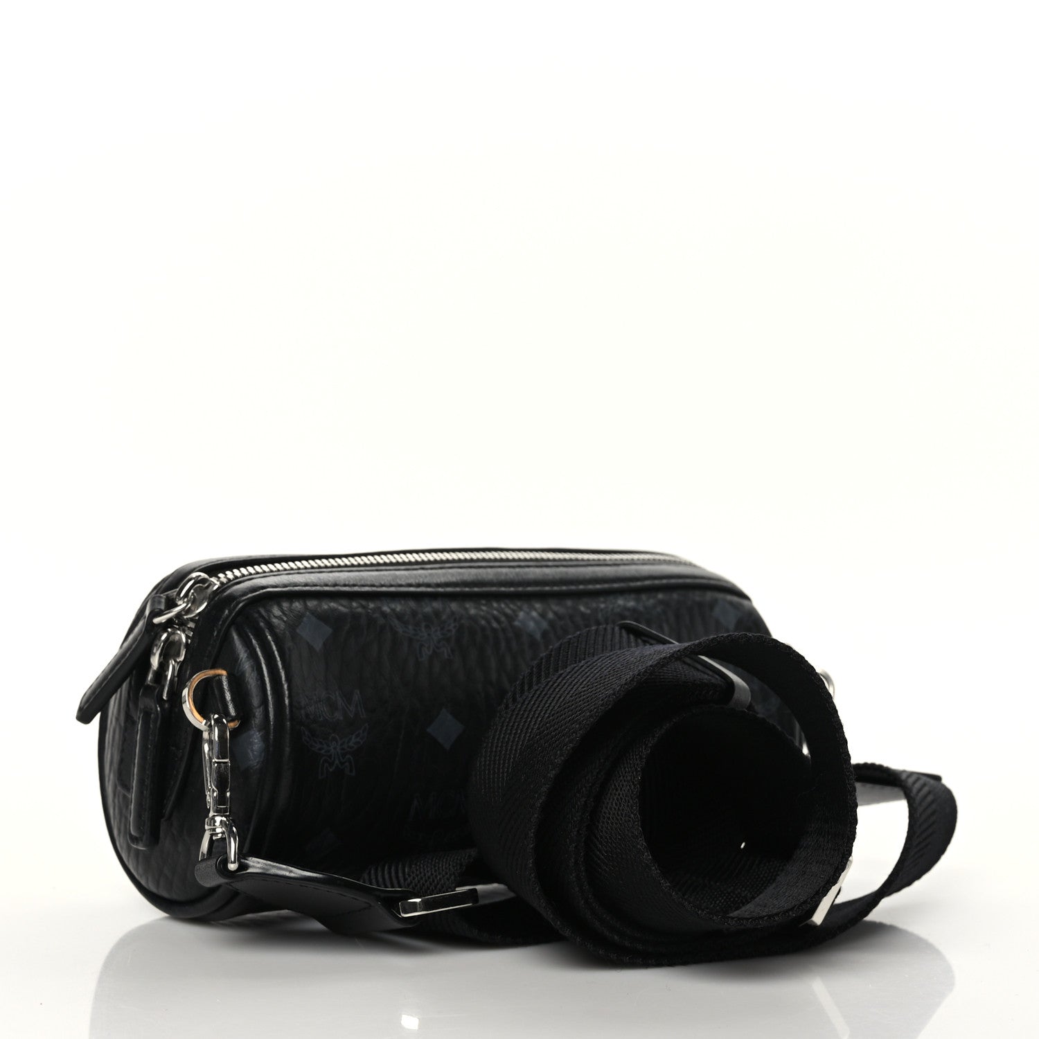 MCM Visetos Mini Barrel Crossbody Bag Black 2 of 6