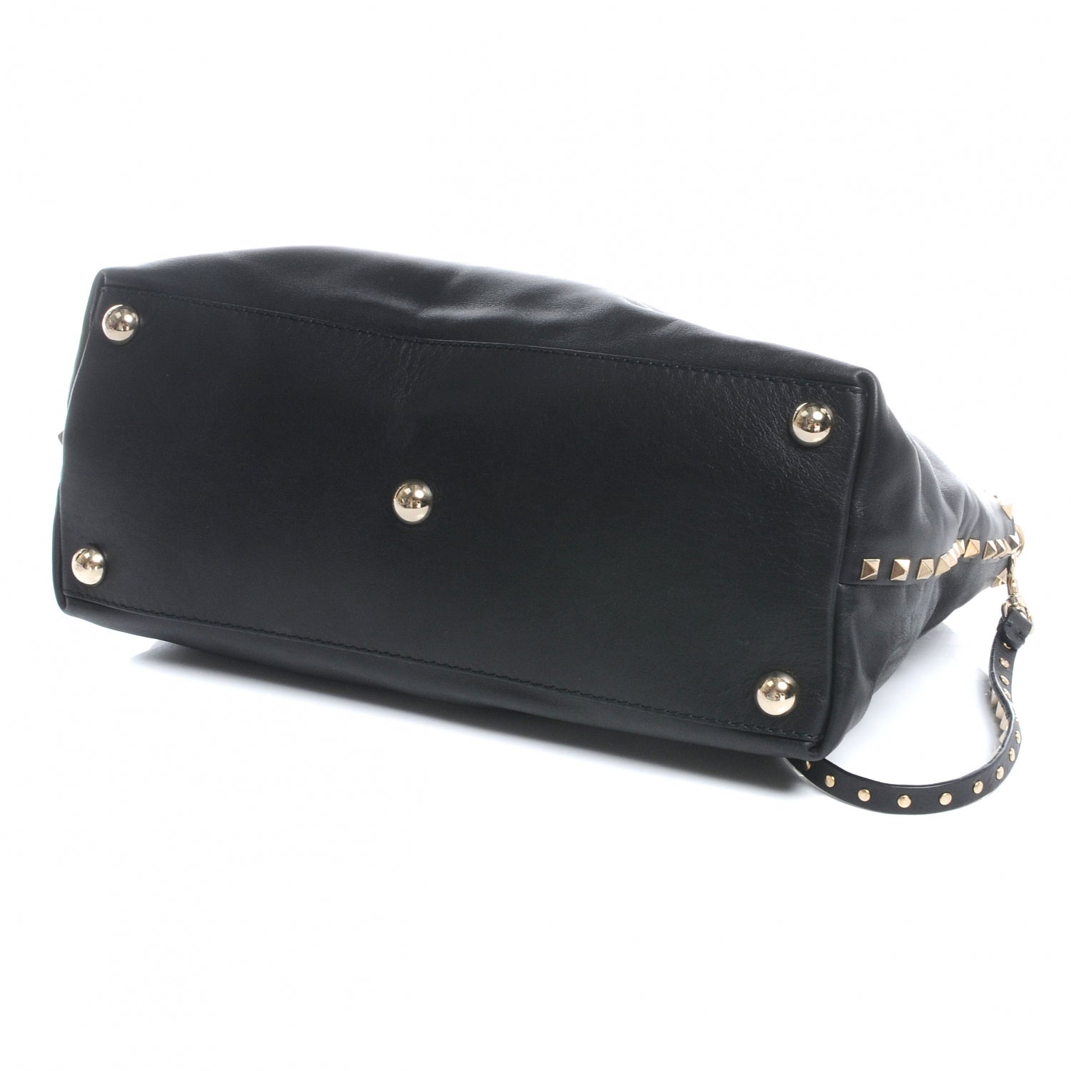 Valentino Garavani Vitello Rockstud Dome Satchel Black 5 of 8