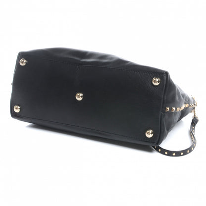 Valentino Garavani Vitello Rockstud Dome Satchel Black 5 of 8