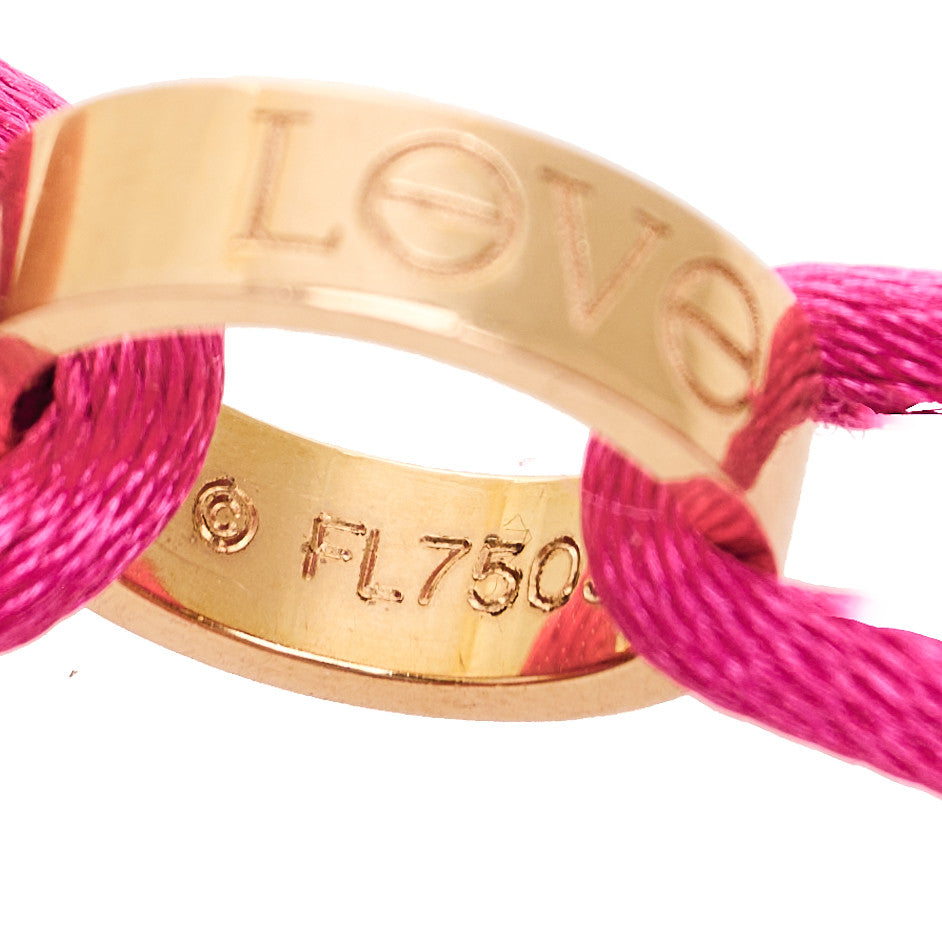 Cartier 18K Pink Gold Charity LOVE Adjustable Cord Bracelet Pink 5 of 7