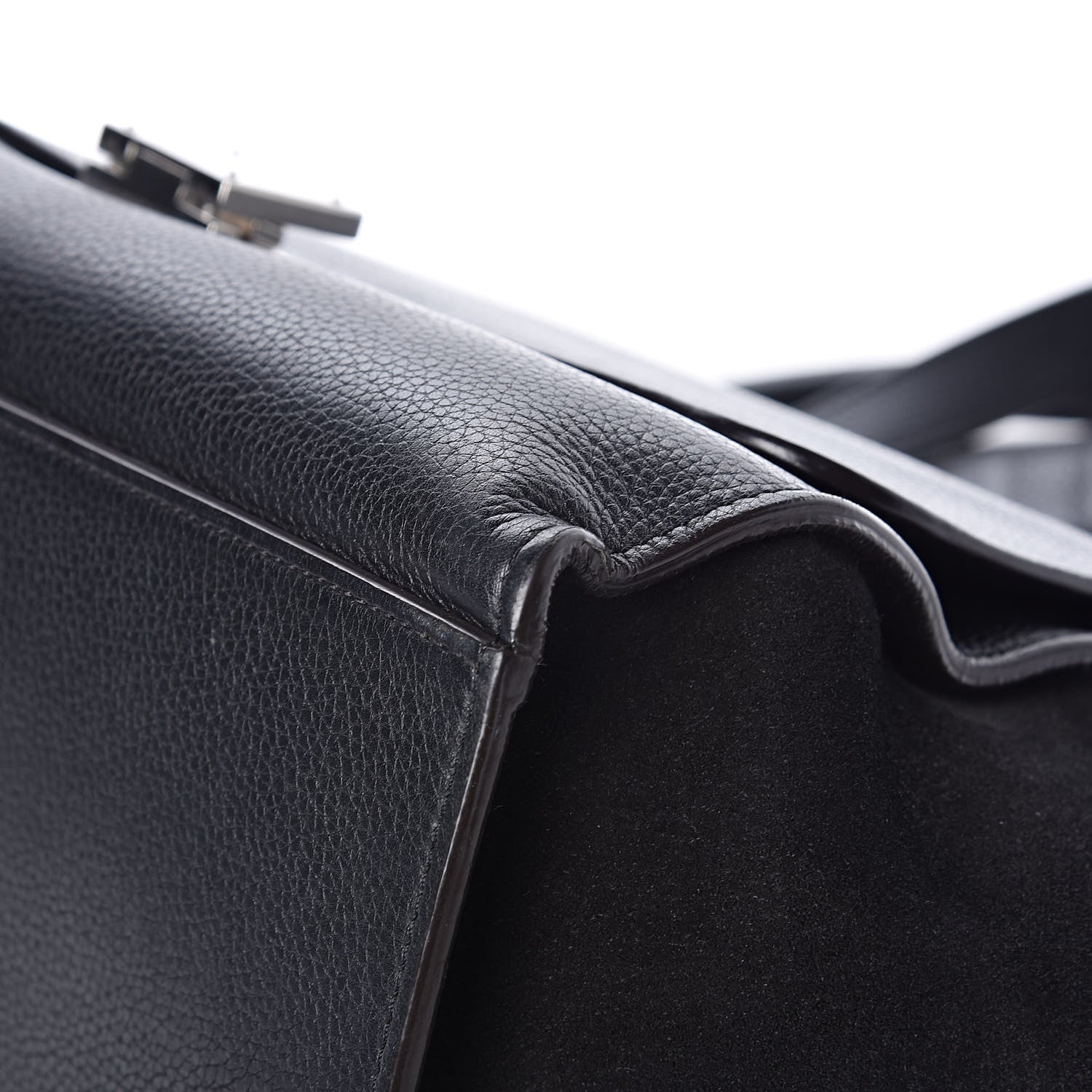 Celine Drummed Calfskin Suede Medium Trapeze Black 8 of 13