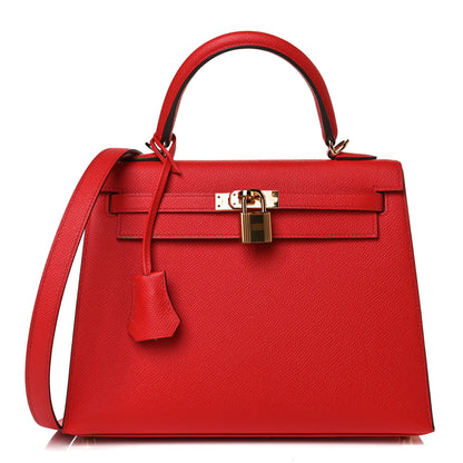 Hermes Epsom Kelly Sellier 25 Rouge De Coeur 1 of 16
