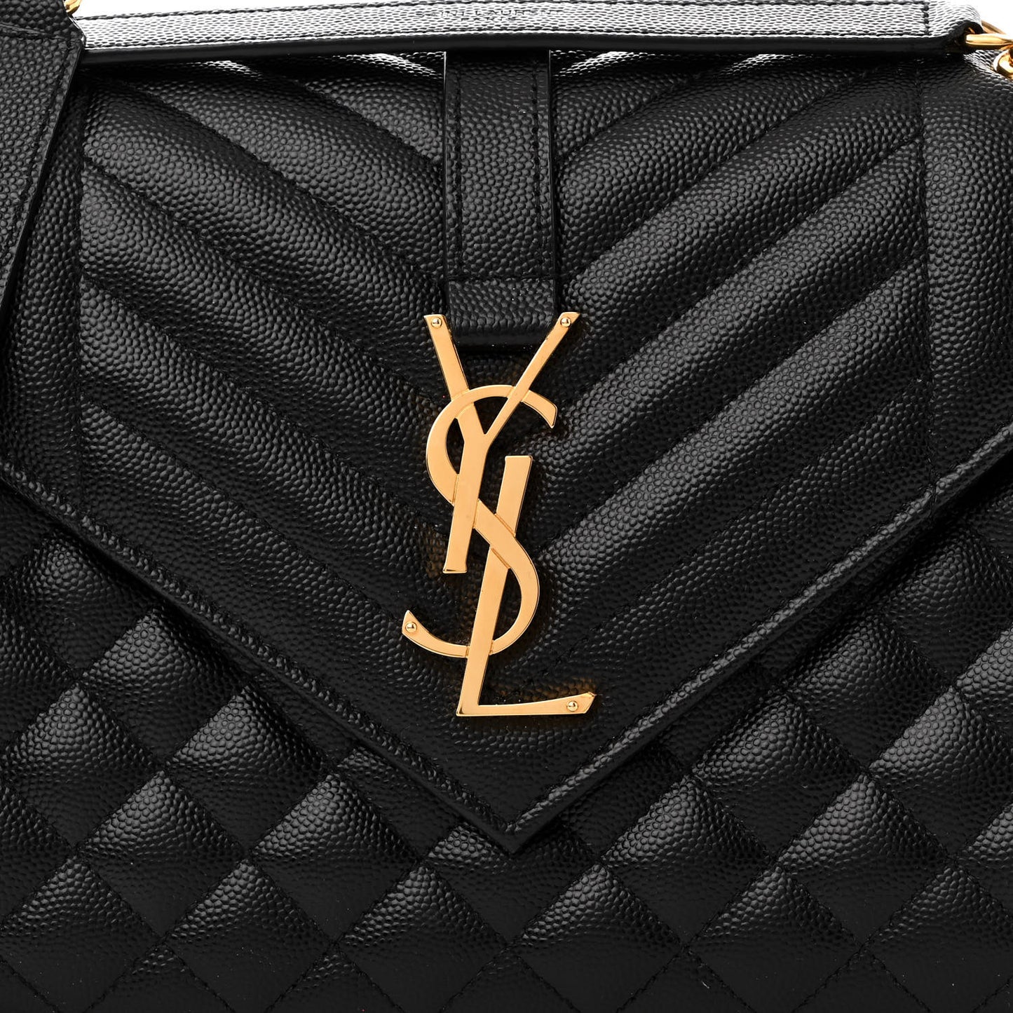 Grain De Poudre Textured Mixed Matelasse Triquilt Medium Monogram Satchel Black