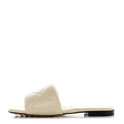 Bottega Veneta Nappa Quilted Rubber Lido Flat Sandals 38.5 Sea Salt 1 of 9