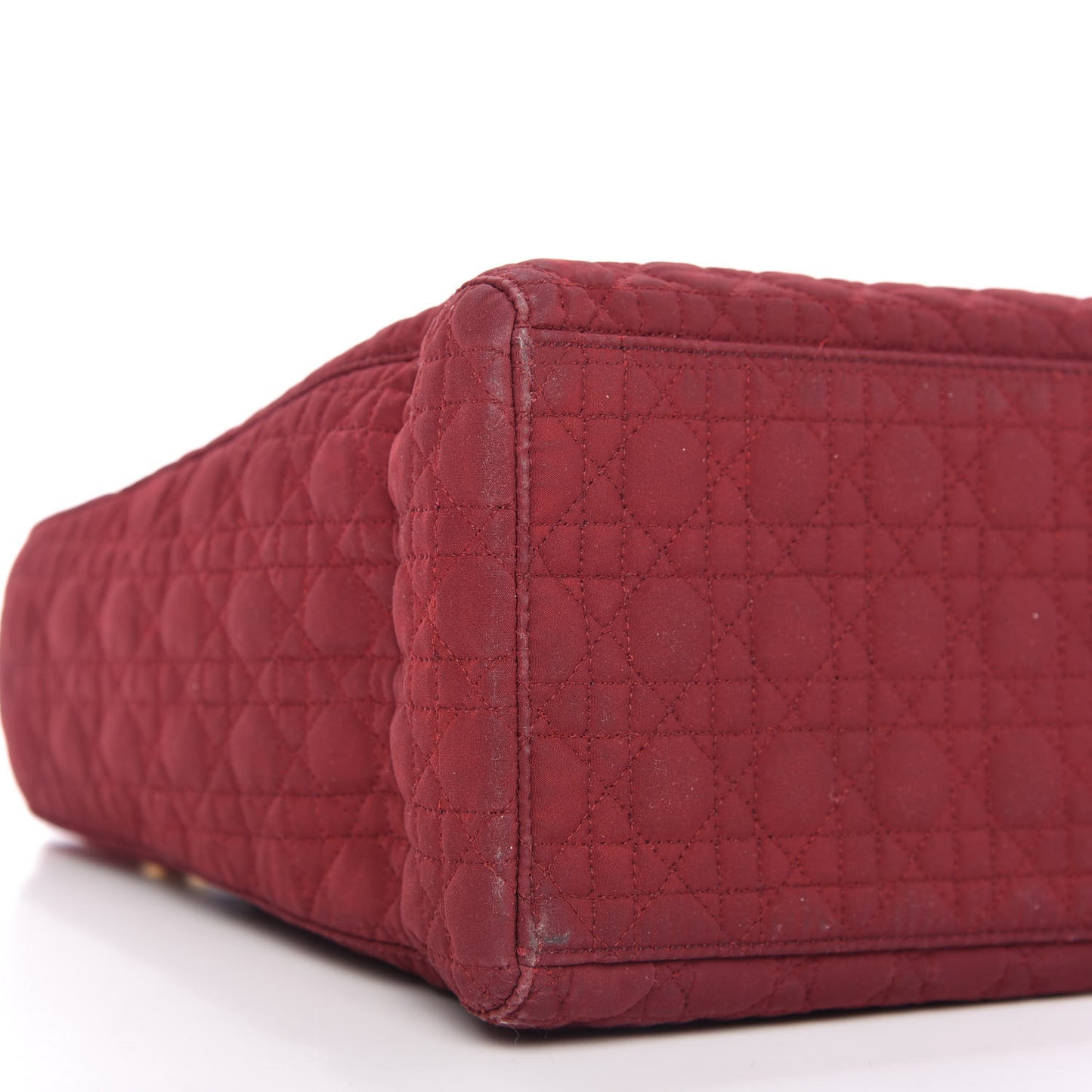 Nylon Cannage Medium Lady Dior Red
