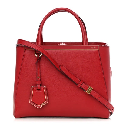 Fendi Vitello Elite Flamingo Petite 2Jours Tote Mattone 2 of 12