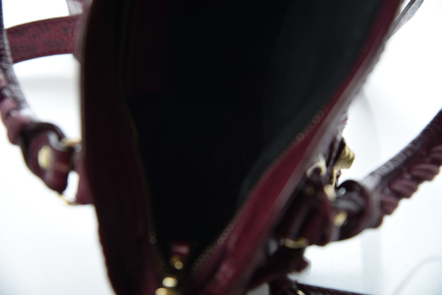 Calfskin Crocodile Embossed Giant 12 Gold Hardware Mini City Violet Prune