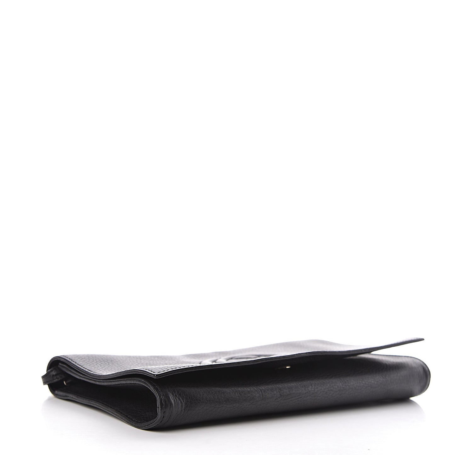 Pebbled Calfskin Medium Soho Clutch Black