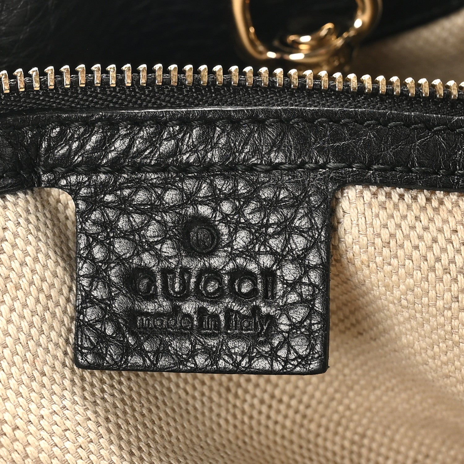 Gucci Pebbled Calfskin Medium Soho Chain Shoulder Bag Black 6 of 13