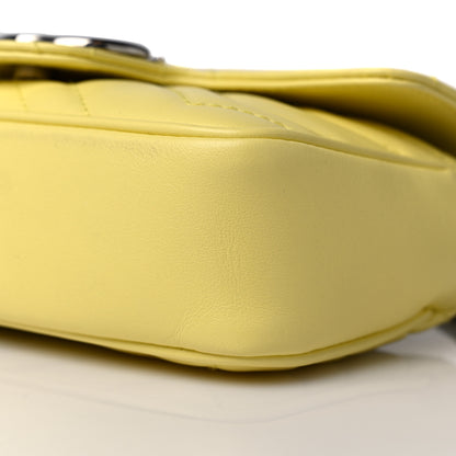 Gucci Calfskin Matelasse Super Mini GG Marmont Shoulder Bag Banana 9 of 10