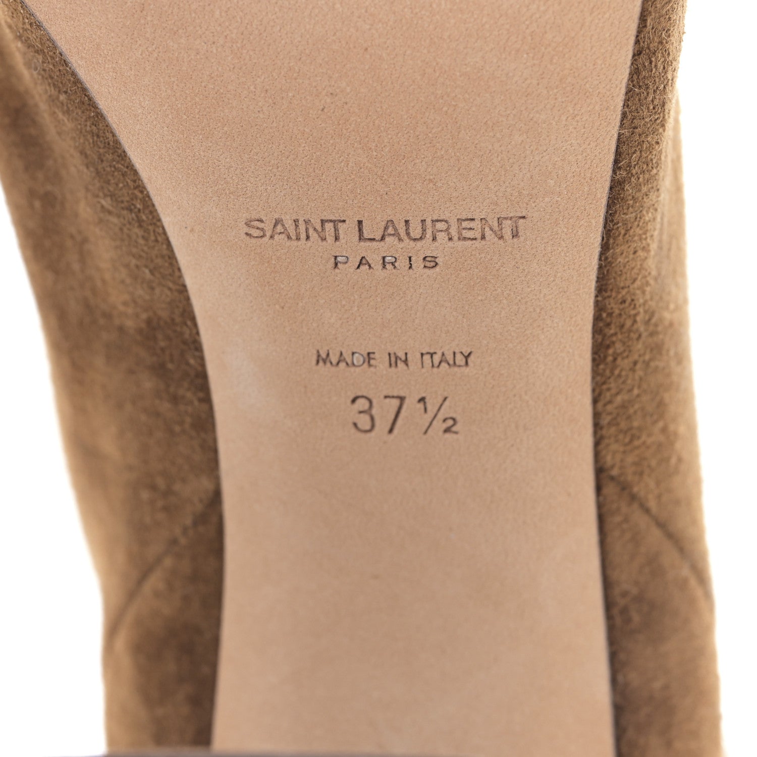 Saint Laurent Calfskin Suede Tanger Tassel Ankle Boots 37.5 Black Brown 6 of 9