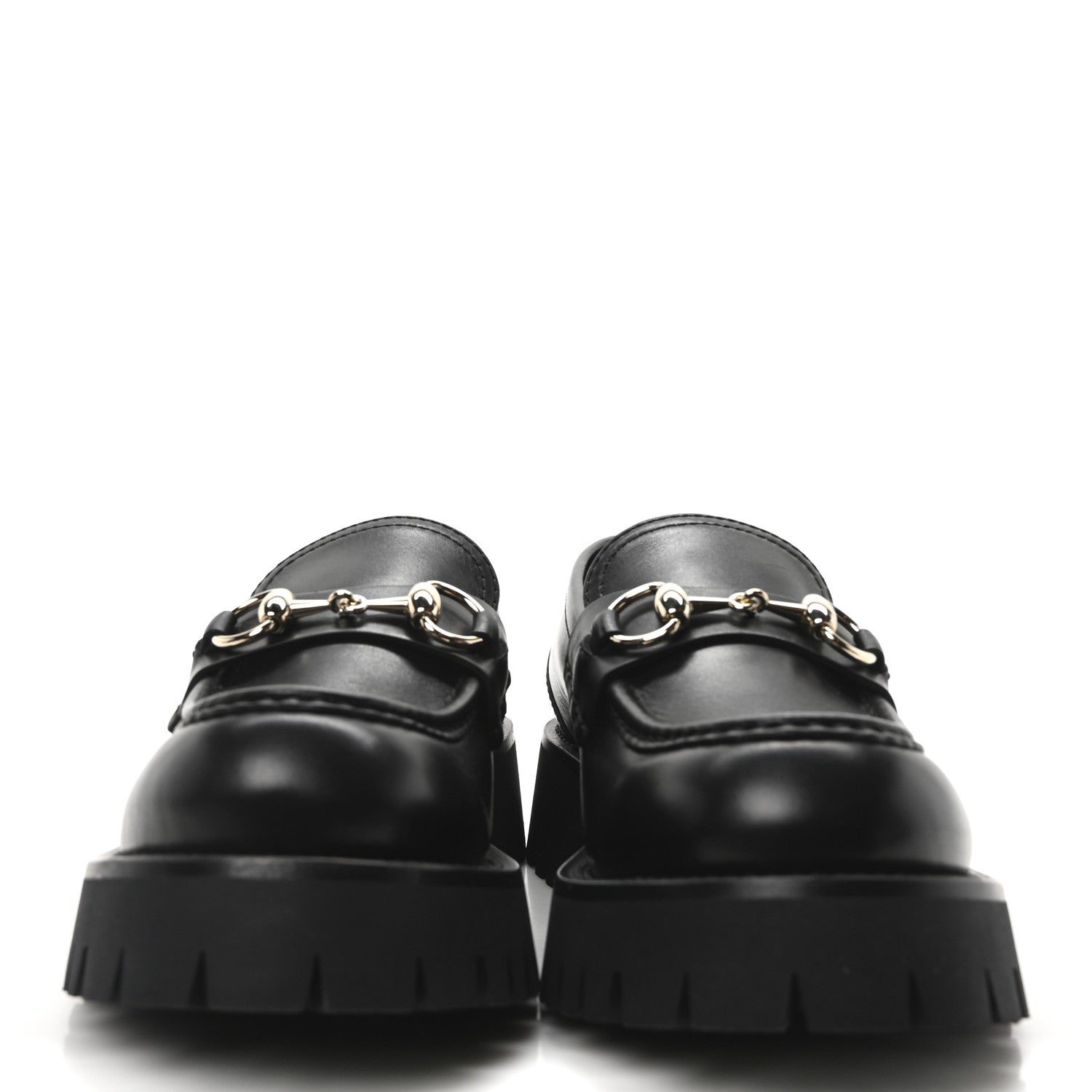 Gucci Real Betis Glamour Calfskin Horsebit Womens Mocassin Loafers 36.5 Black 3 of 9