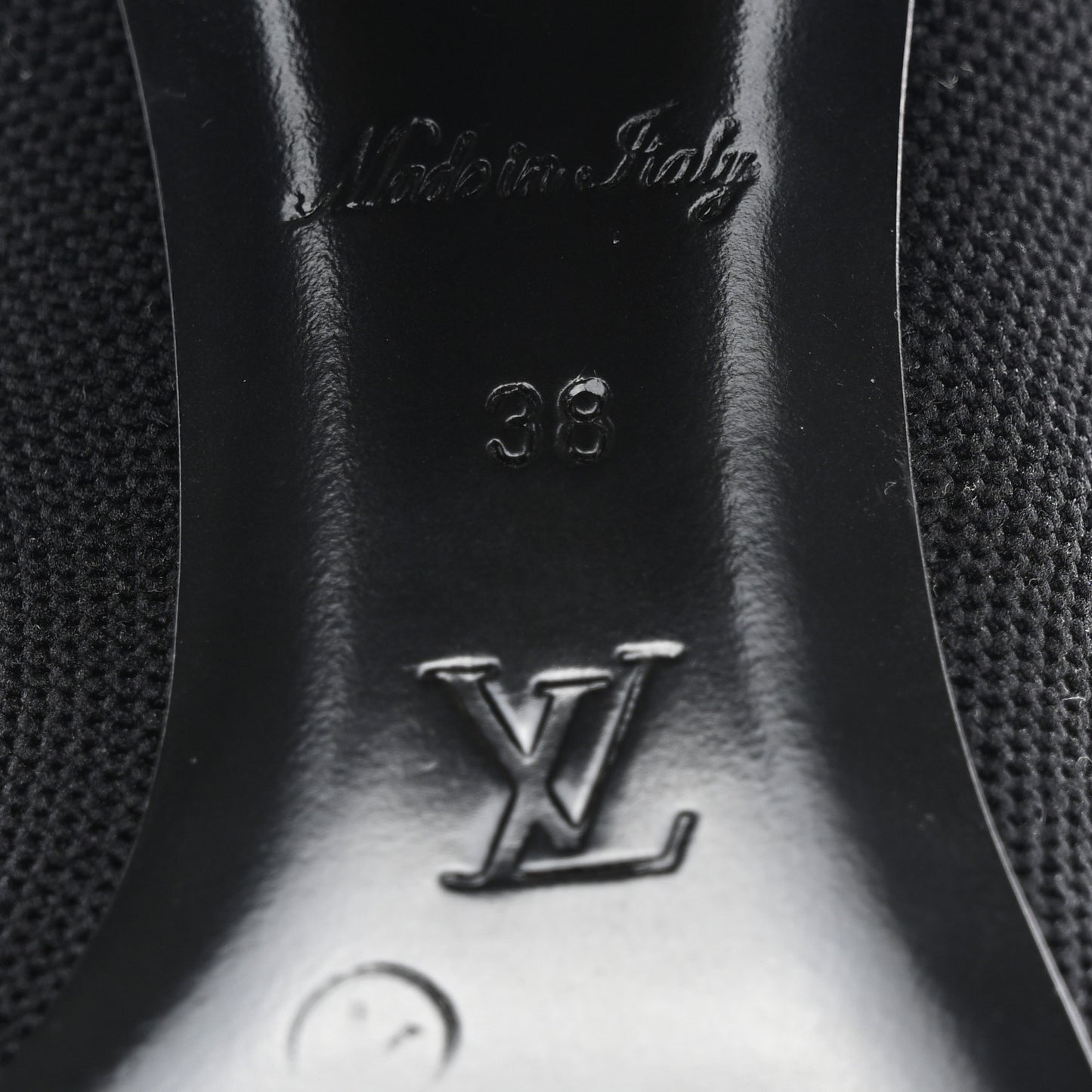 Monogram Stretch Fabric Silhouette Ankle Boots 38 Black