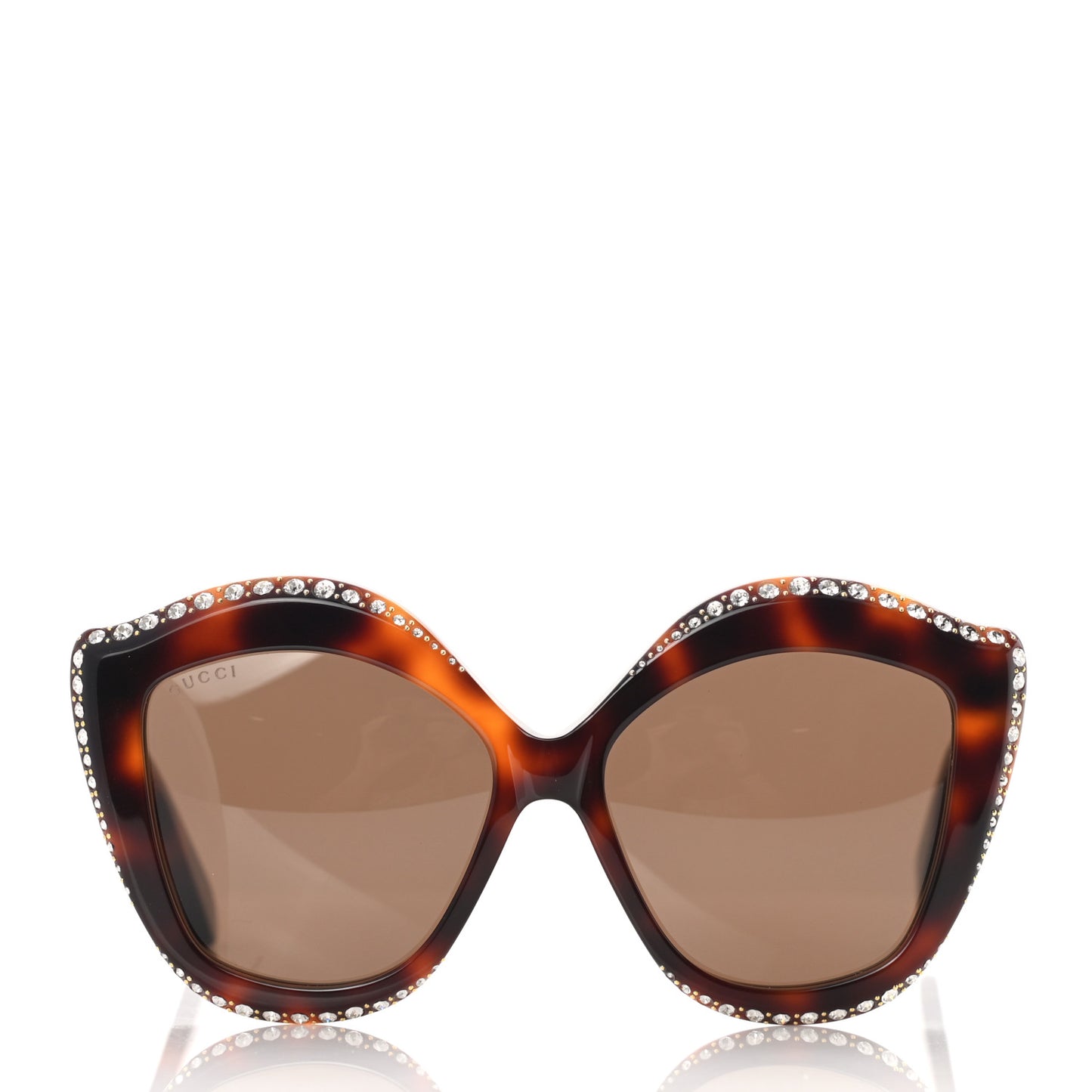 Crystal Cat Eye GG0118S Sunglasses Havana Brown