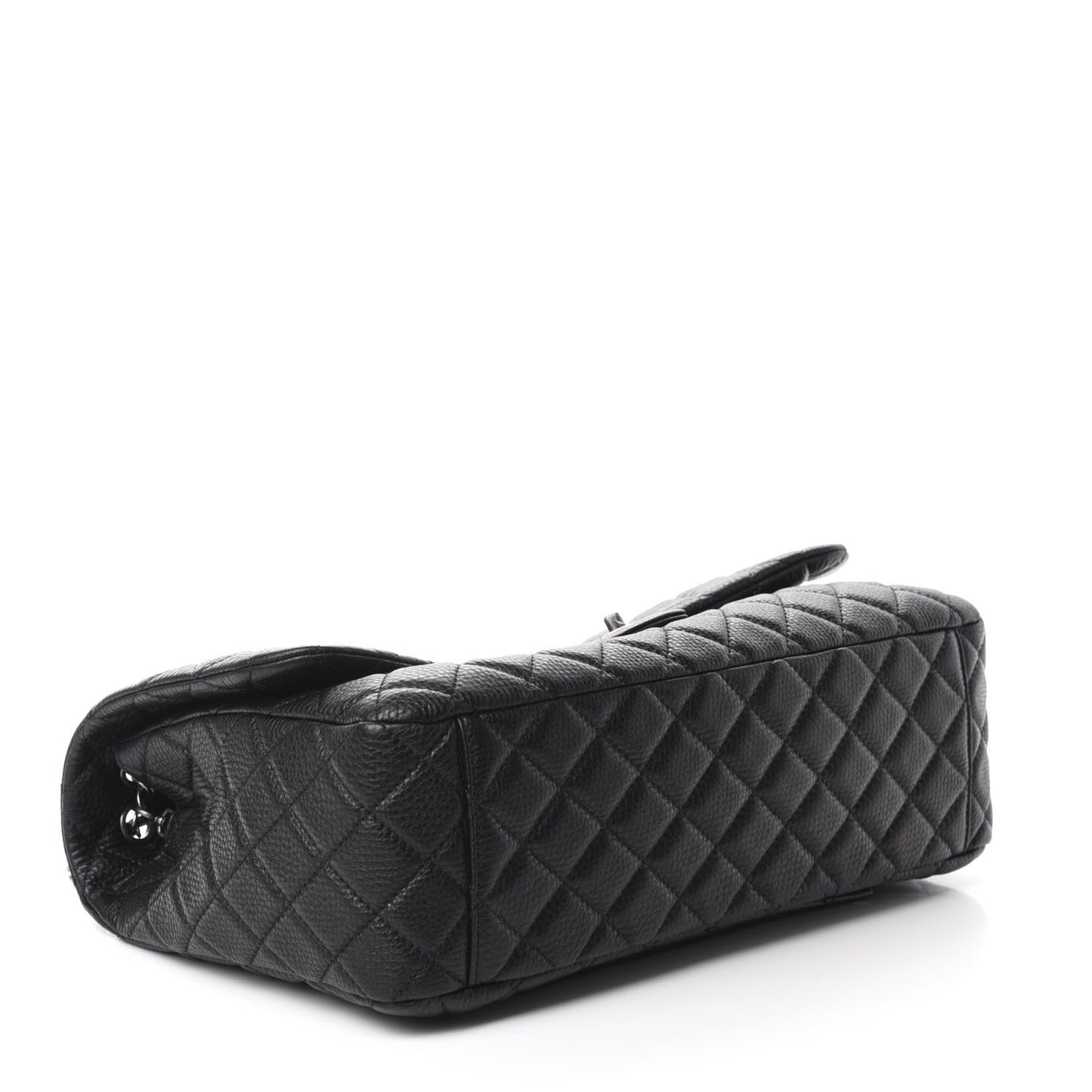 Calfskin Quilted Small XXL Travel Flap Bag Black