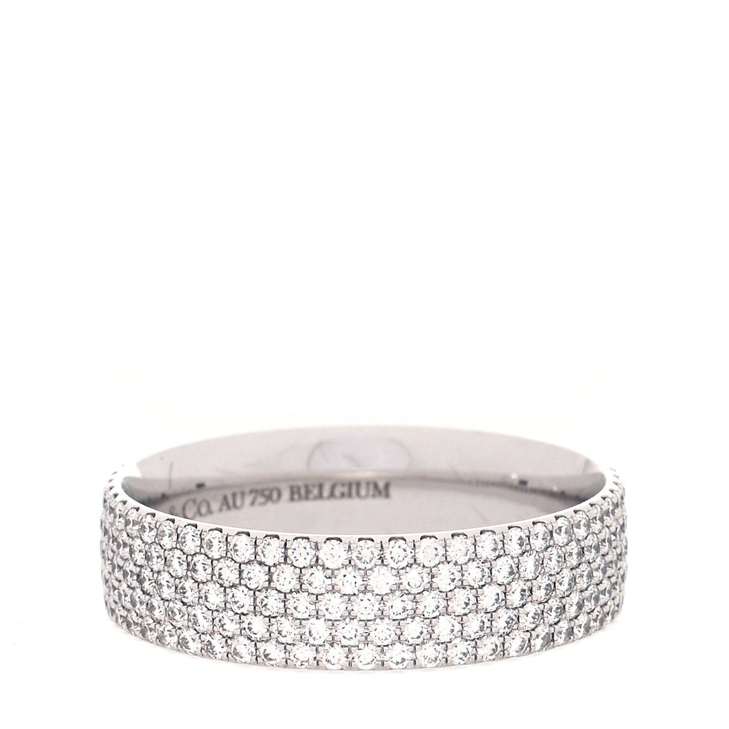 18K White Gold Diamond Metro Five-Row Ring 56 7.5