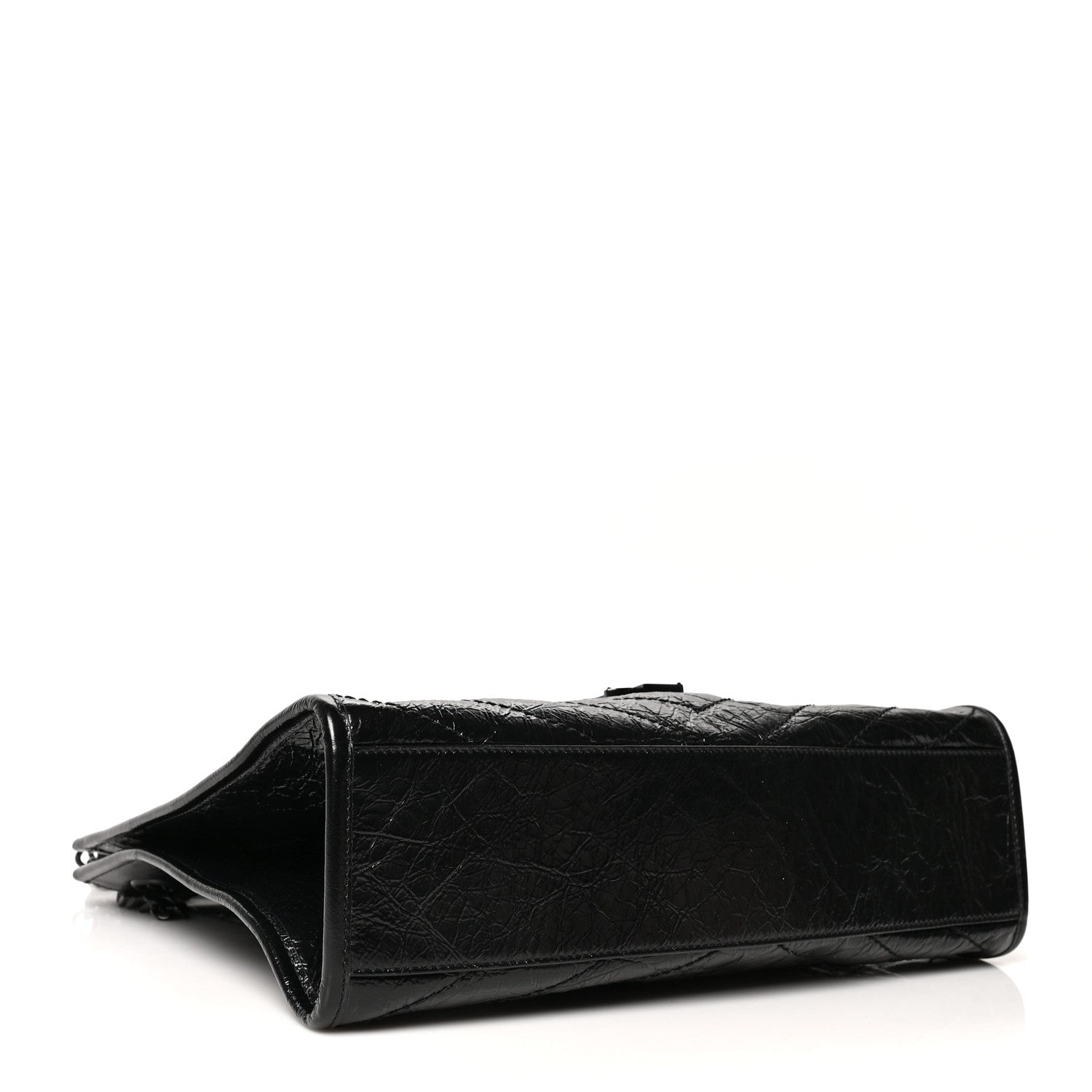 Saint Laurent Crinkled Calfskin Matelasse Monogram Medium Niki Shopper Tote Black 4 of 9