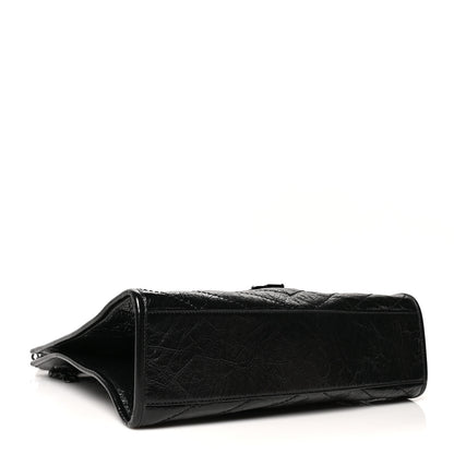 Saint Laurent Crinkled Calfskin Matelasse Monogram Medium Niki Shopper Tote Black 4 of 9