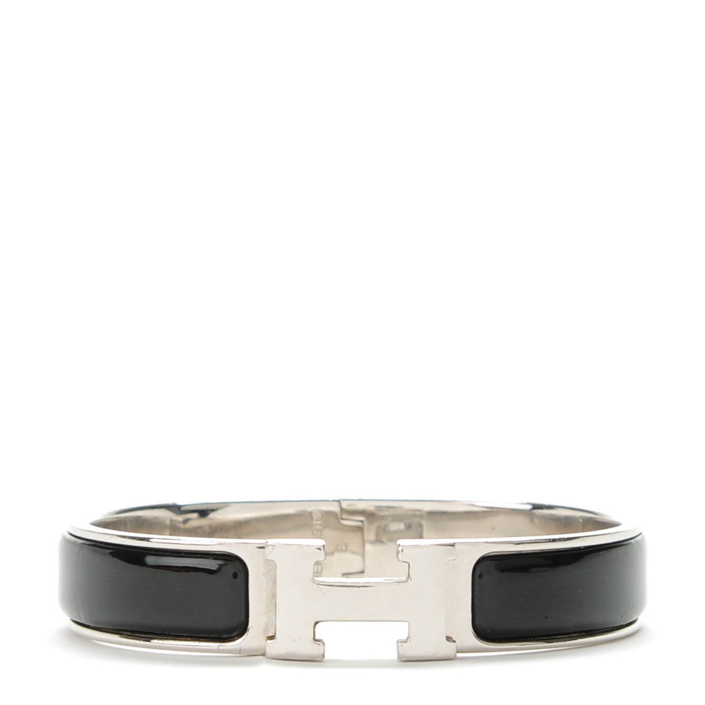 Enamel Narrow Clic Clac H Bracelet PM Black