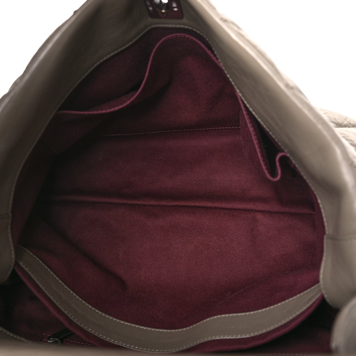 Aged Calfskin Large Quilted Portobello Tote Grey