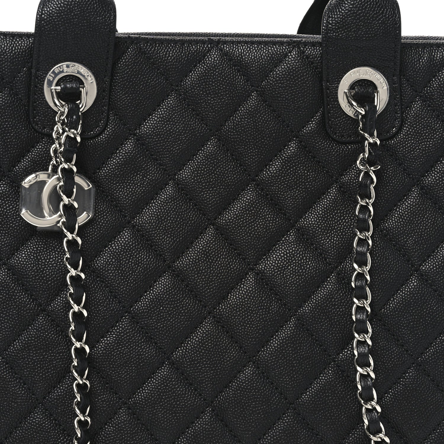 Chanel Caviar Quilted Large Urban Companion Top Handle Shopping Tote Black 8 of 10