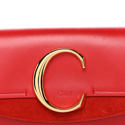 Chloe Calfskin Suede C Belt Bag Plaid Red 7 of 10