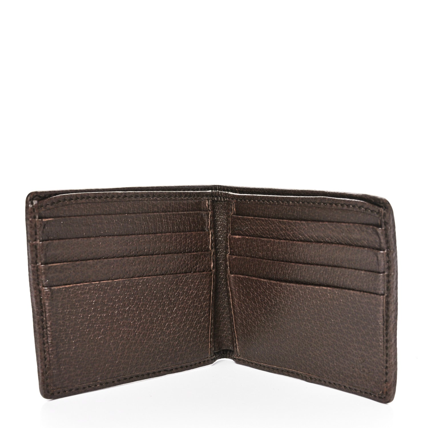 Gucci Monogram Jumbo GG Textured Dollar Calfskin Wallet Camel Ebony New Acero 6 of 8