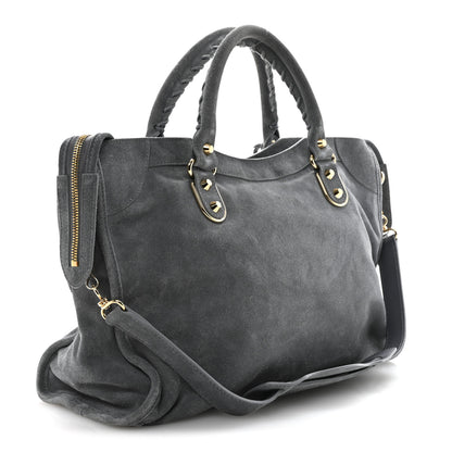 Balenciaga Suede Gold Metallic Edge Hardware City Gris Plomb 4 of 15