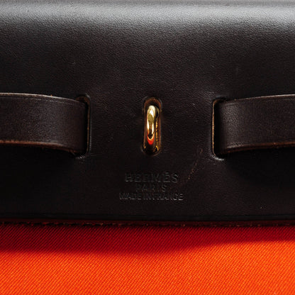 Hermes Toile Herbag PM 30 Orange and Red 14 of 15