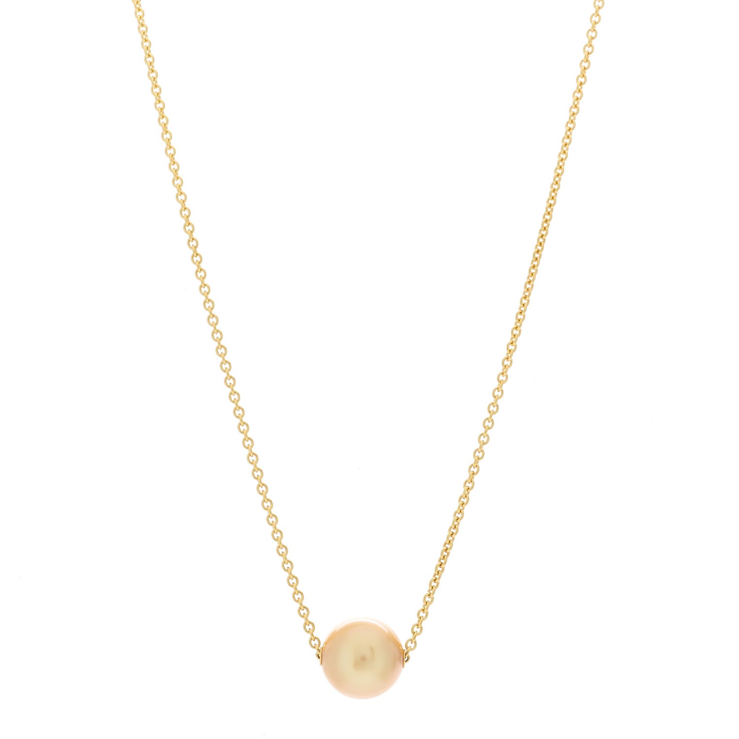 18K Yellow Gold Golden South Sea Pearl 11.5mm Solari Pendant Necklace