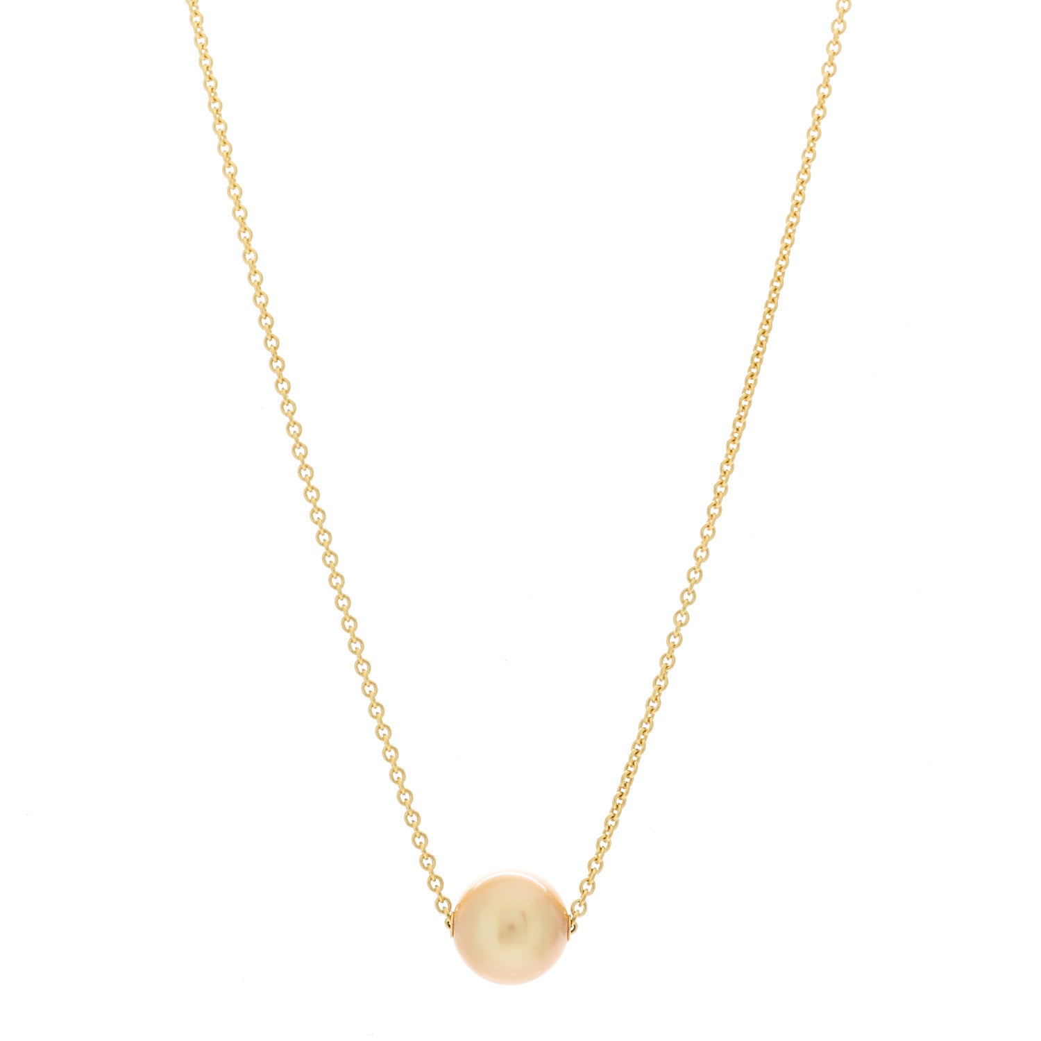 Mikimoto 18K Yellow Gold Golden South Sea Pearl 11.5mm Solari Pendant Necklace 1 of 5
