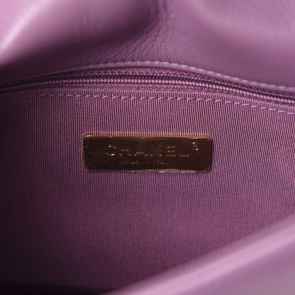 Chanel Goatskin Quilted Medium Chanel 19 Flap Violet Purple 9 of 15