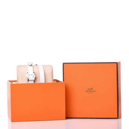 Hermes Stainless Steel Epsom 16mm Medor Double Tour Quartz Watch Blanc 12 of 12