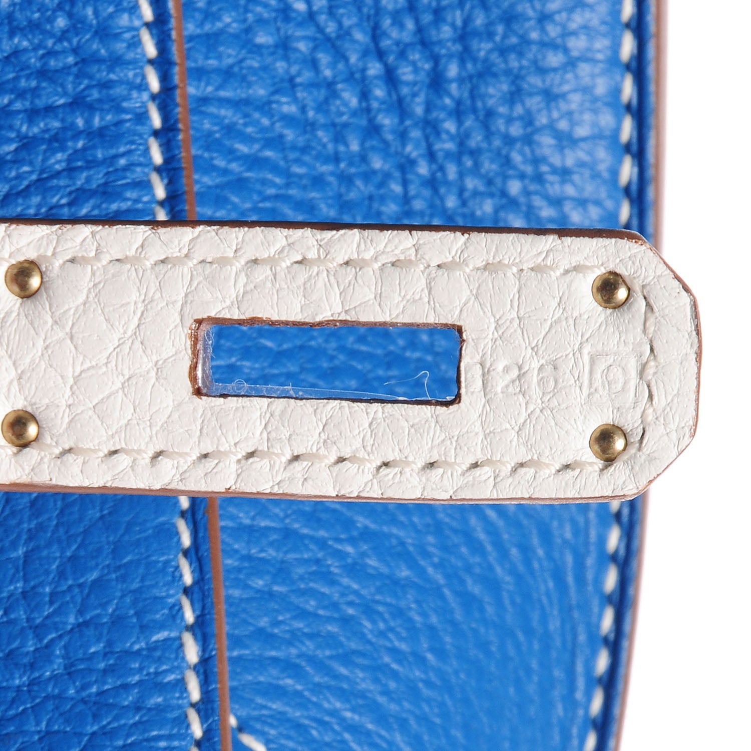 Hermes Taurillon Clemence Bi-Color Birkin 35 Mykonos White 9 of 11