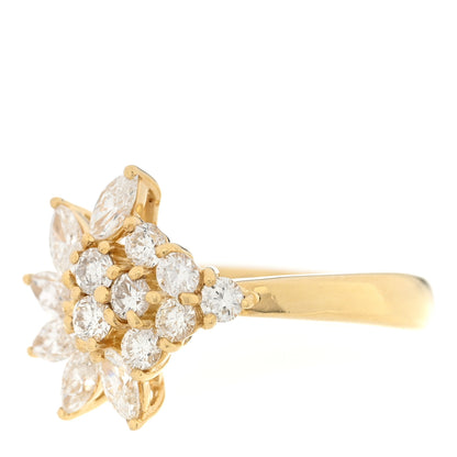 Parker & West by FASHIONPHILE 18K Yellow Gold Diamond .73ctw Flower Band Ring 47 4 3 of 10