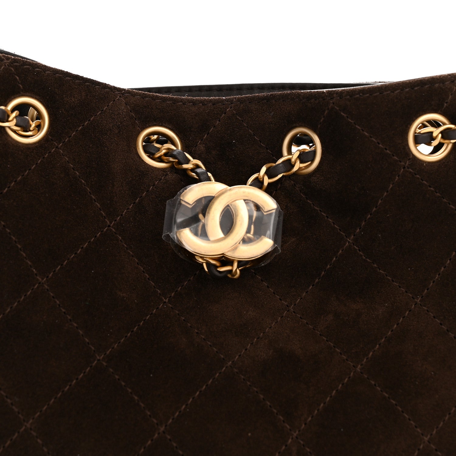 Chanel Suede Quilted Mini Chanel 25 Handbag Dark Brown 8 of 10