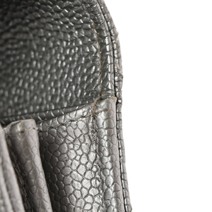 Chanel Glittered Metallic Caviar Quilted Large Flap Wallet Silver 13 of 16