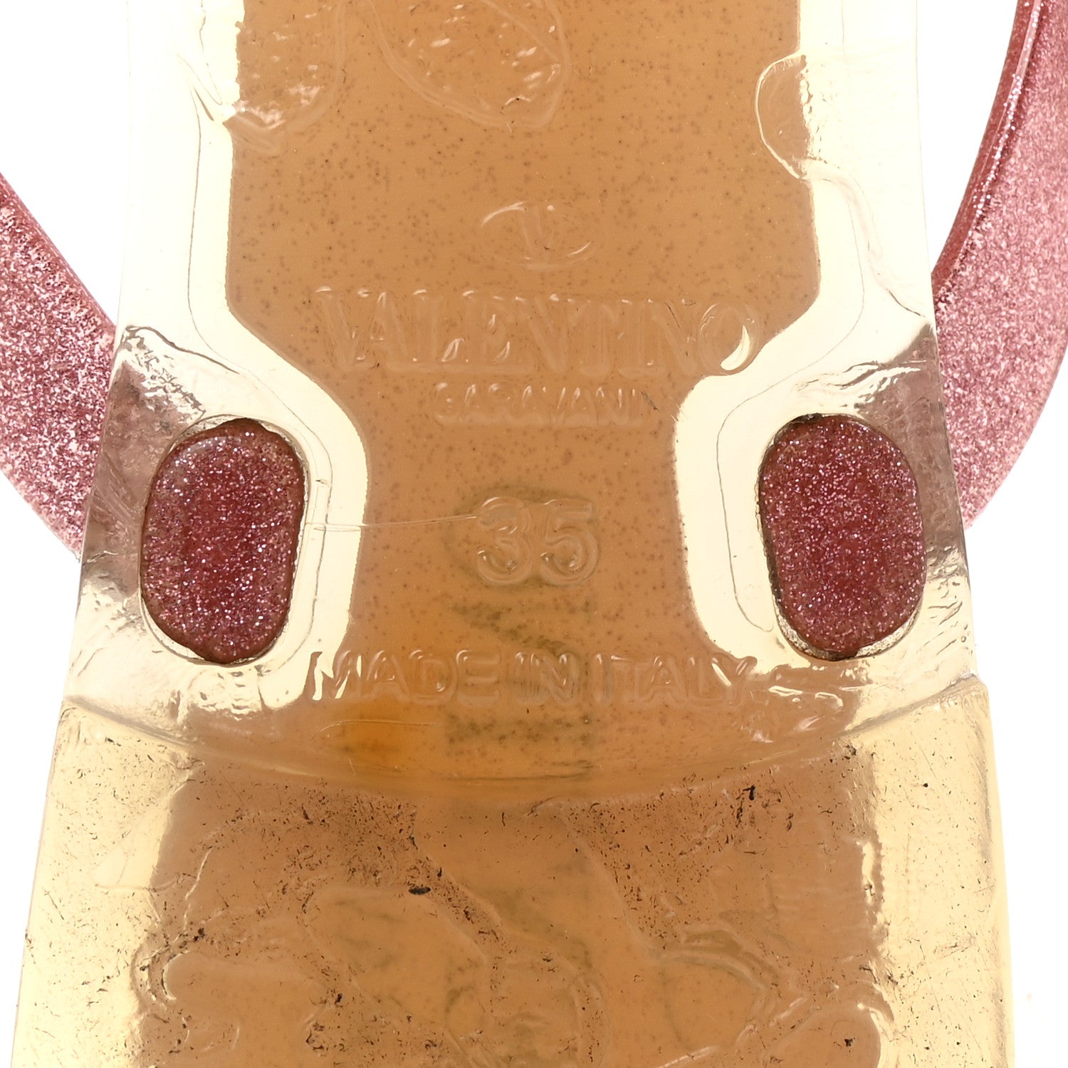 Valentino Garavani PVC Jelly Glitter Rockstud Bow Thong Sandals 35 Pink 7 of 9