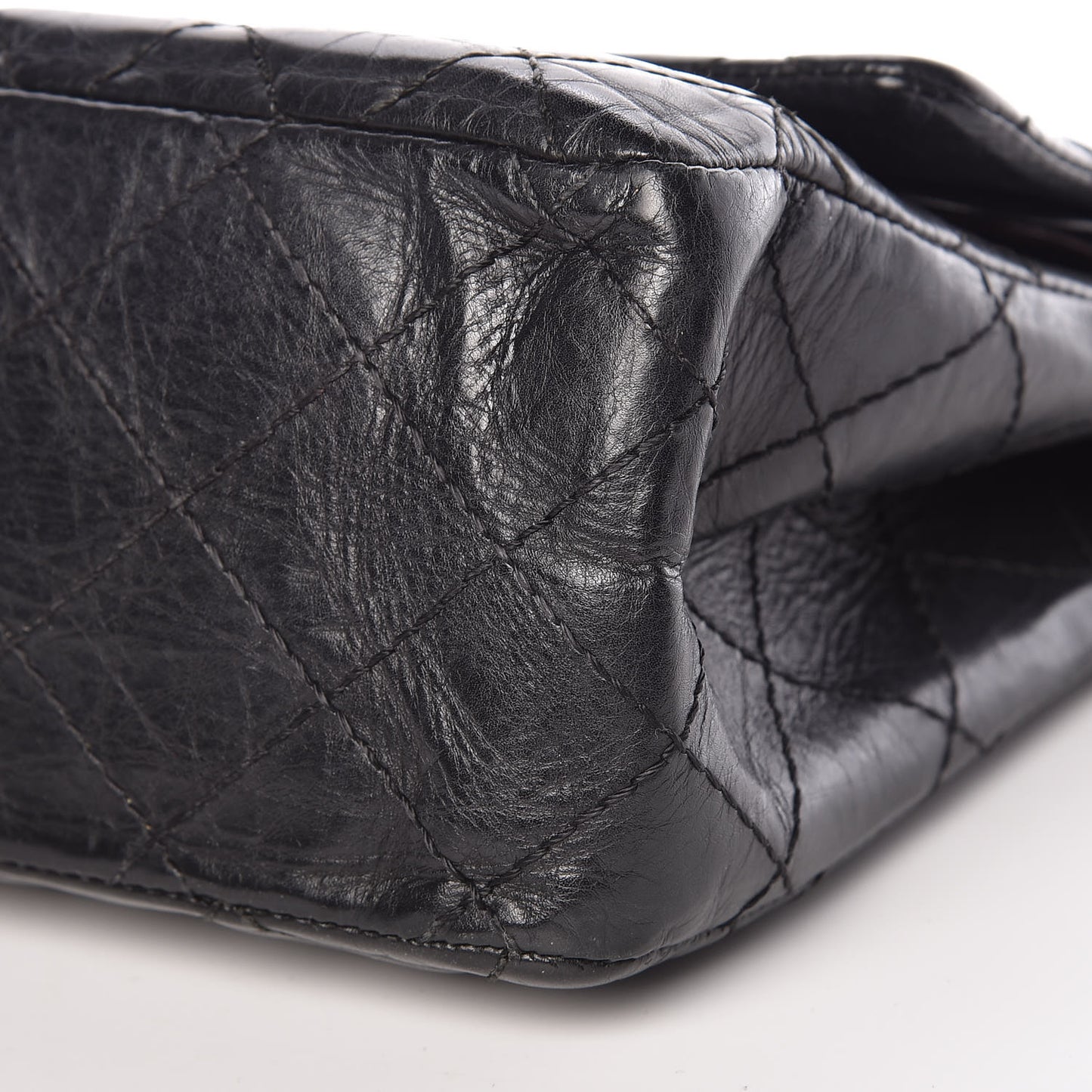 Aged Calfskin Quilted 2.55 Reissue 226 Flap Black