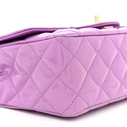 Chanel Patent Quilted Mini Rectangular Flap Purple 9 of 11