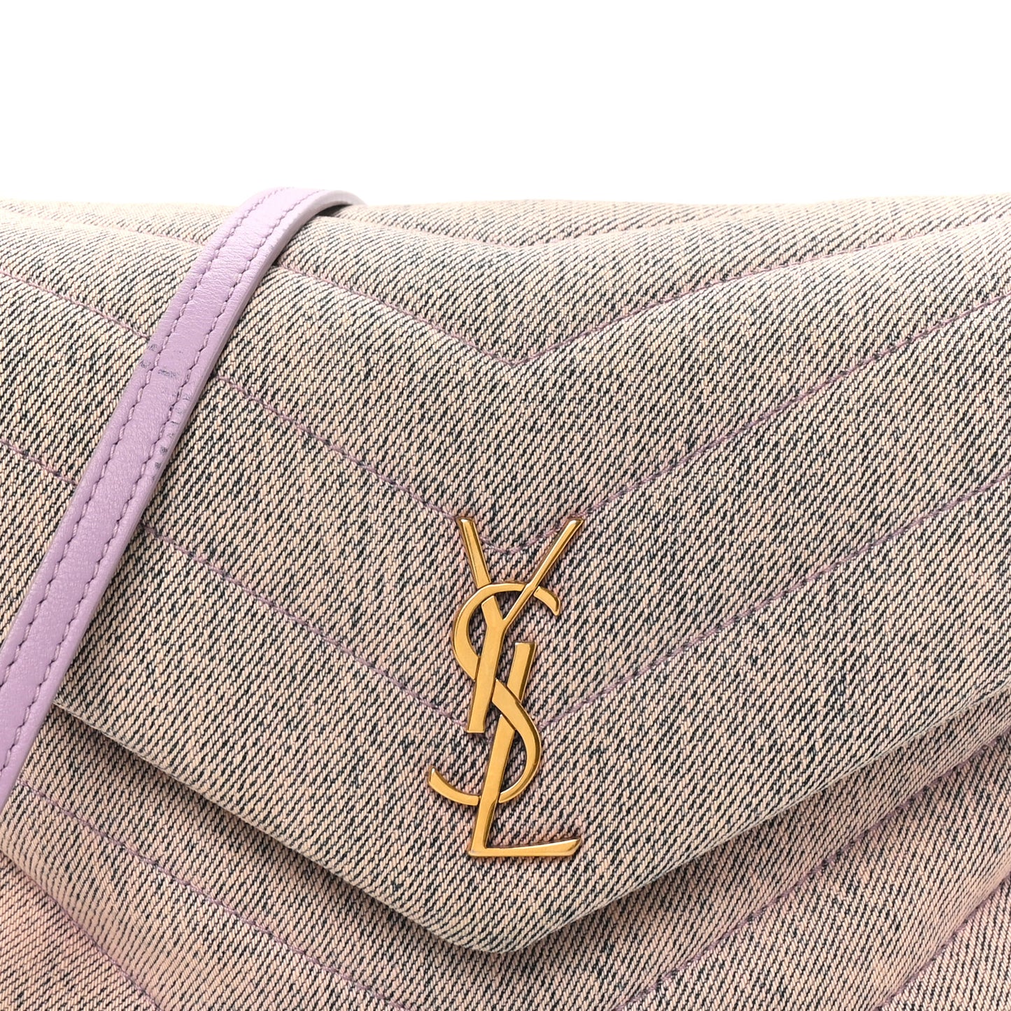 Denim Y Quilted Monogram Toy Loulou Crossbody Bag Bleached Lilac