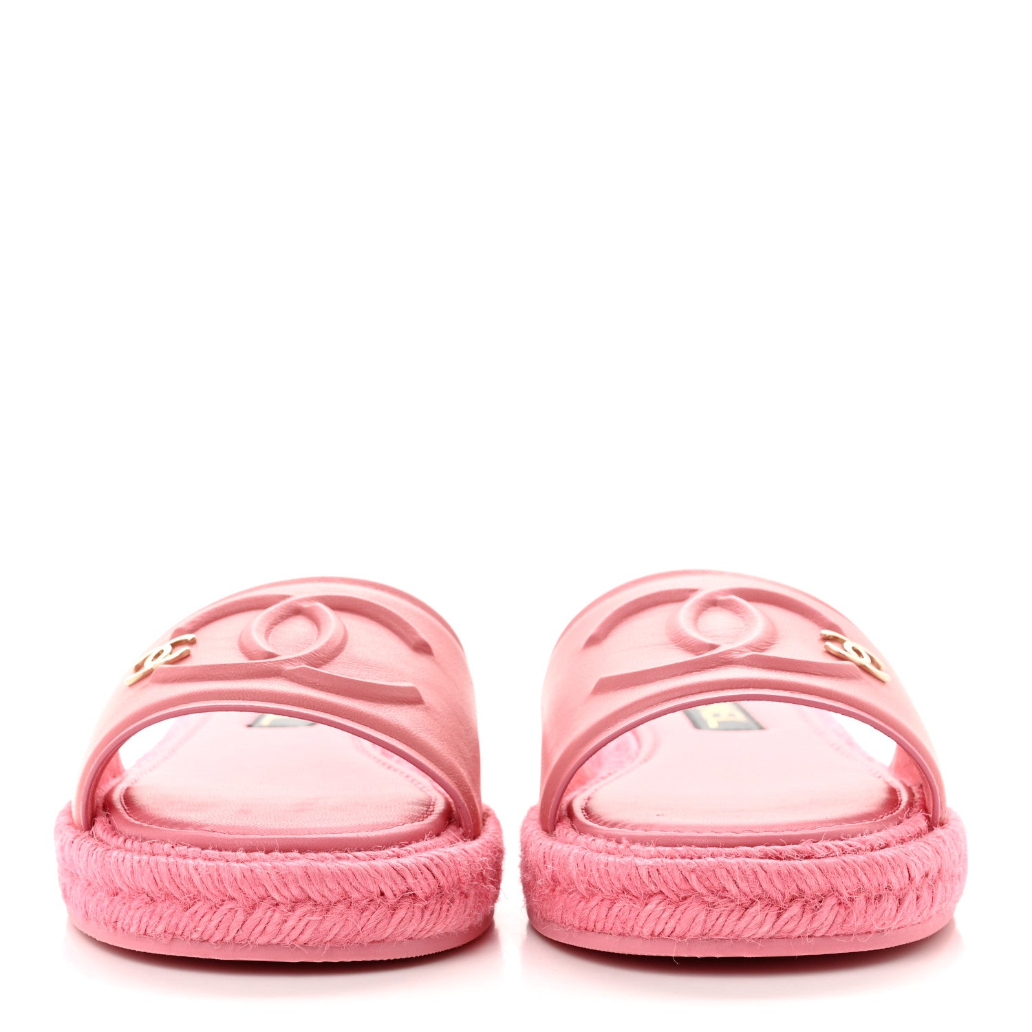 Chanel Lambskin Espadrille Mule Sandals 38 Pink 2 of 8